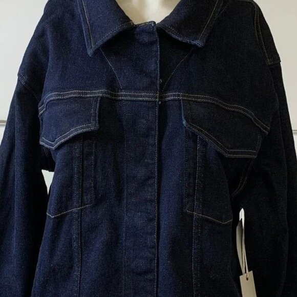 NWT Good American Women's Denim Jacket Size M Committed to Fit in Indigo - Picture 4 of 8